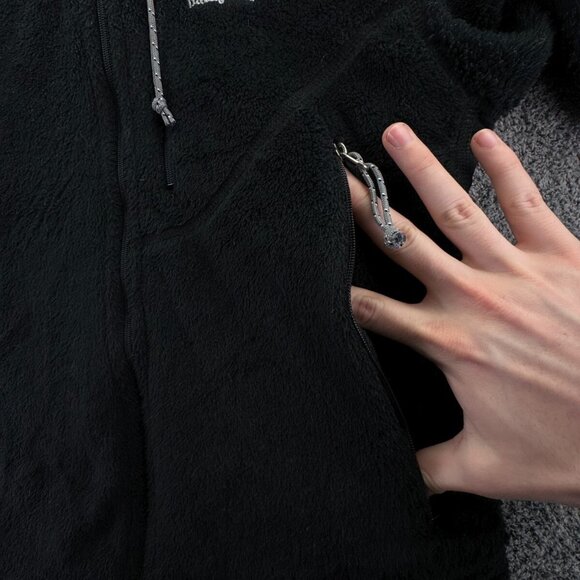 Patagonia Women Jacket Black Full Zip Fuzzy Soft Small USA Made Big Pockets - Picture 10 of 16